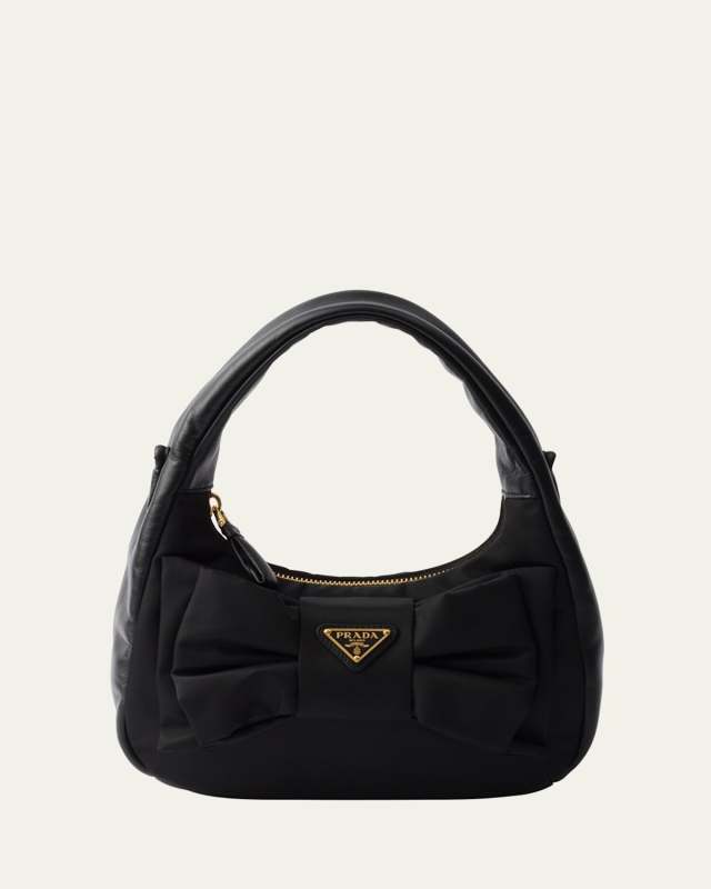 Bow Leather Top-Handle Bag